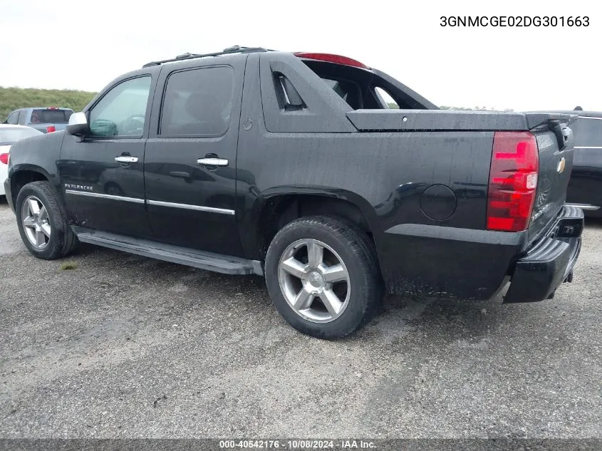 2013 Chevrolet Avalanche Ltz VIN: 3GNMCGE02DG301663 Lot: 40542176