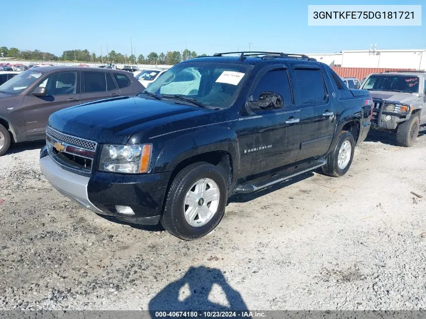 2013 Chevrolet Avalanche Lt VIN: 3GNTKFE75DG181721 Lot: 40674180