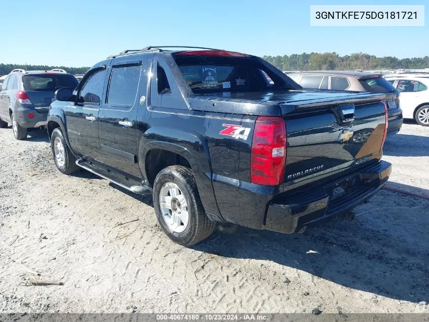 2013 Chevrolet Avalanche Lt VIN: 3GNTKFE75DG181721 Lot: 40674180