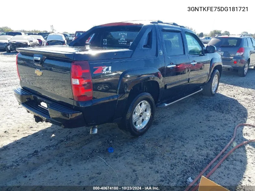 2013 Chevrolet Avalanche Lt VIN: 3GNTKFE75DG181721 Lot: 40674180