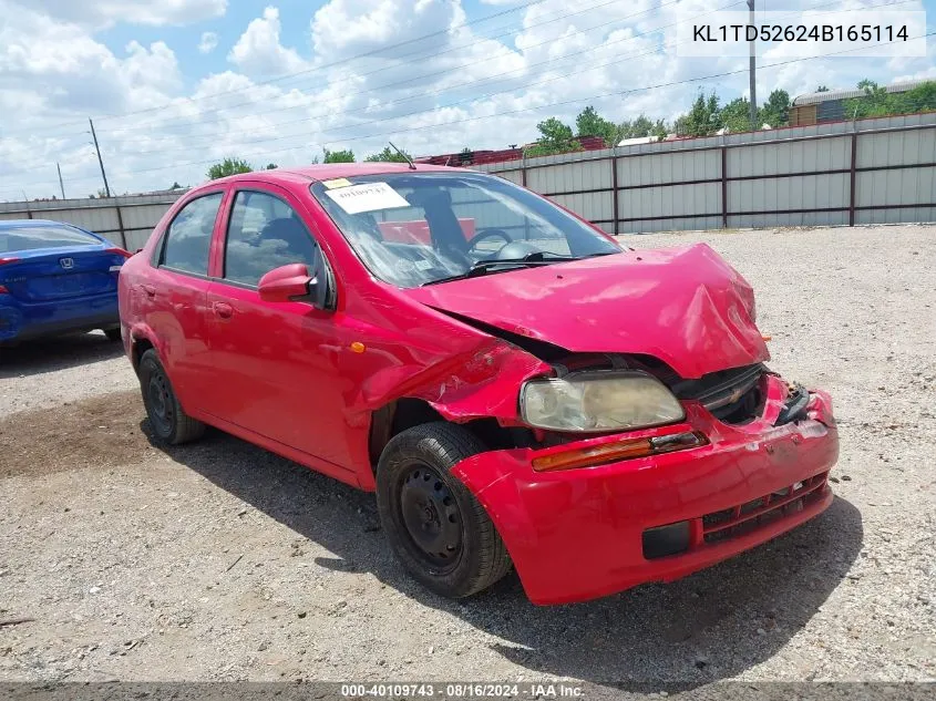 2004 Chevrolet Aveo VIN: KL1TD52624B165114 Lot: 40109743