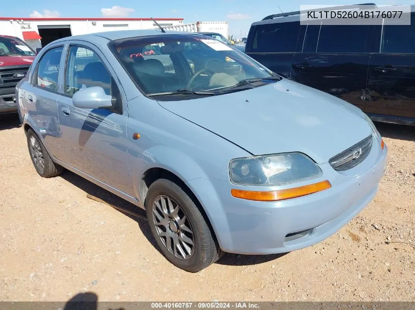 2004 Chevrolet Aveo VIN: KL1TD52604B176077 Lot: 40160757