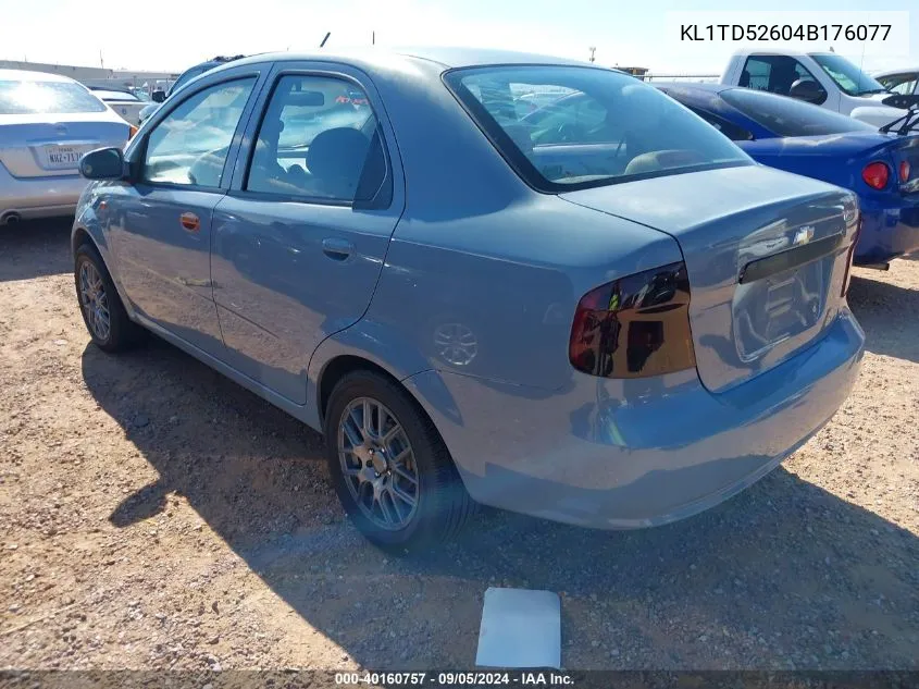 2004 Chevrolet Aveo VIN: KL1TD52604B176077 Lot: 40160757