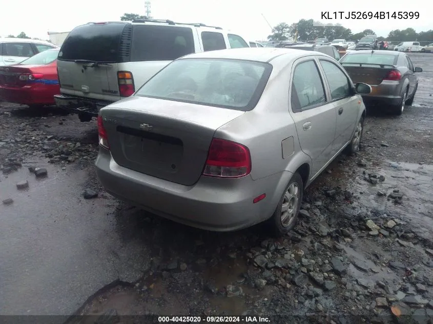 2004 Chevrolet Aveo Ls VIN: KL1TJ52694B145399 Lot: 40425020