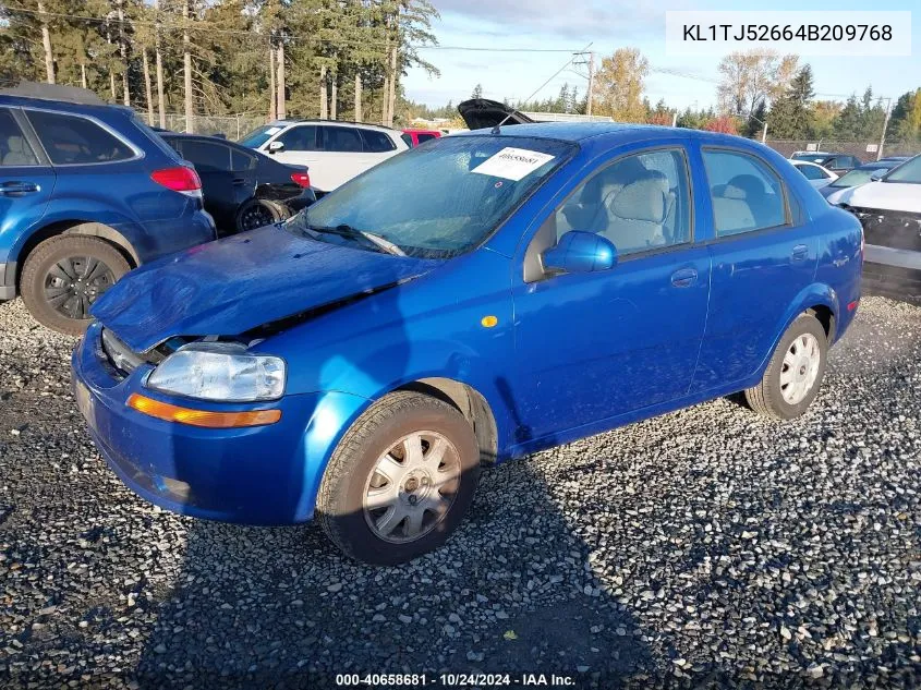 2004 Chevrolet Aveo Ls VIN: KL1TJ52664B209768 Lot: 40658681