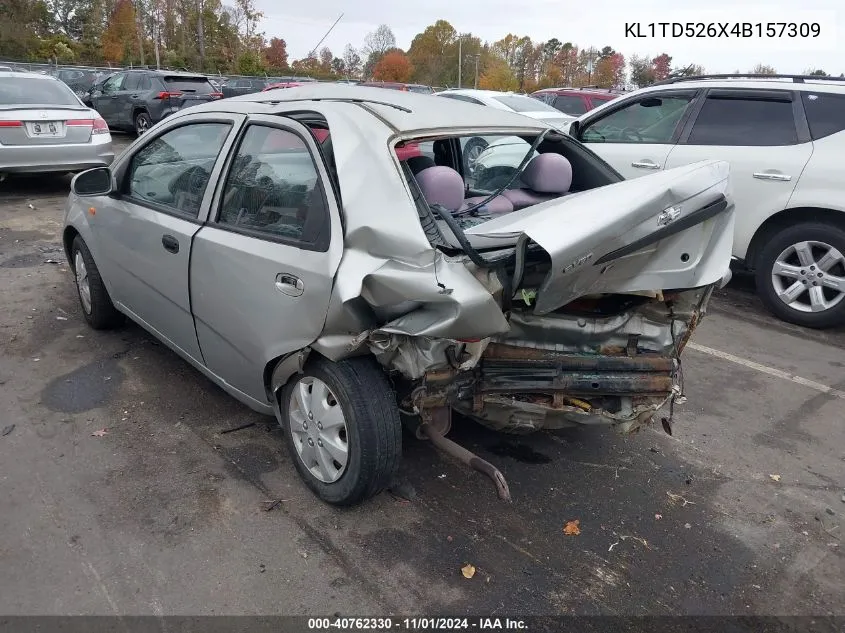 2004 Chevrolet Aveo VIN: KL1TD526X4B157309 Lot: 40762330