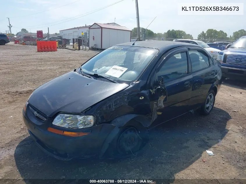 2005 Chevrolet Aveo Ls VIN: KL1TD526X5B346673 Lot: 40063788