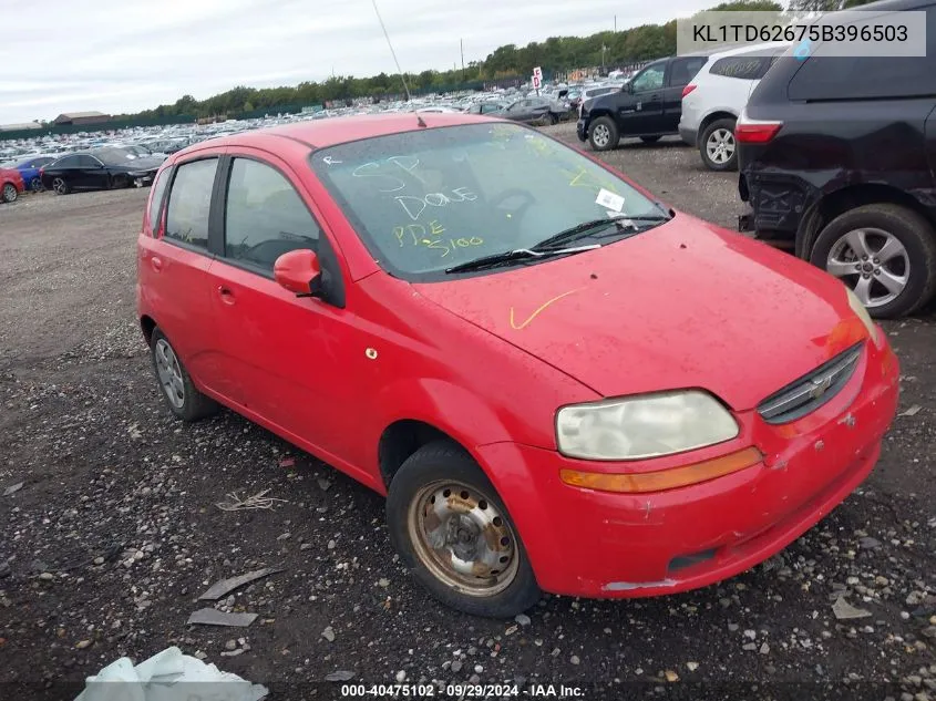 2005 Chevrolet Aveo Ls VIN: KL1TD62675B396503 Lot: 40475102