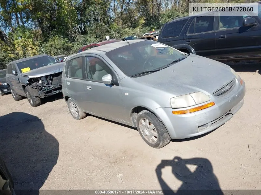 2005 Chevrolet Aveo Lt VIN: KL1TG62685B472060 Lot: 40596171