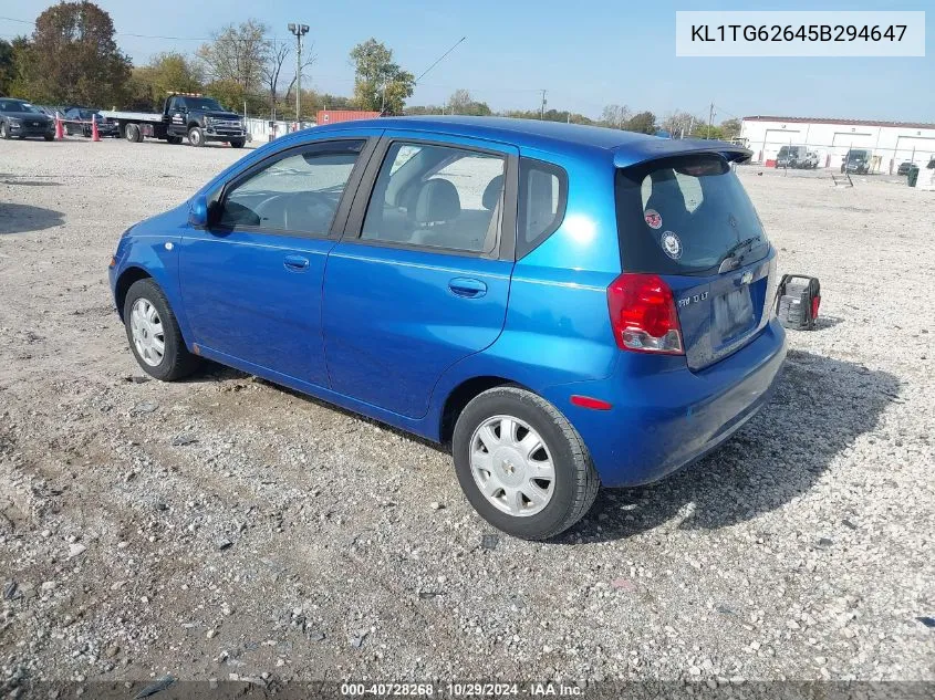 2005 Chevrolet Aveo Lt VIN: KL1TG62645B294647 Lot: 40728268