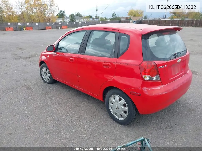 2005 Chevrolet Aveo Lt VIN: KL1TG62665B413332 Lot: 40730098