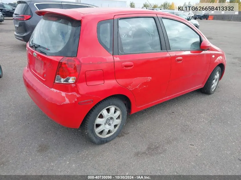 2005 Chevrolet Aveo Lt VIN: KL1TG62665B413332 Lot: 40730098