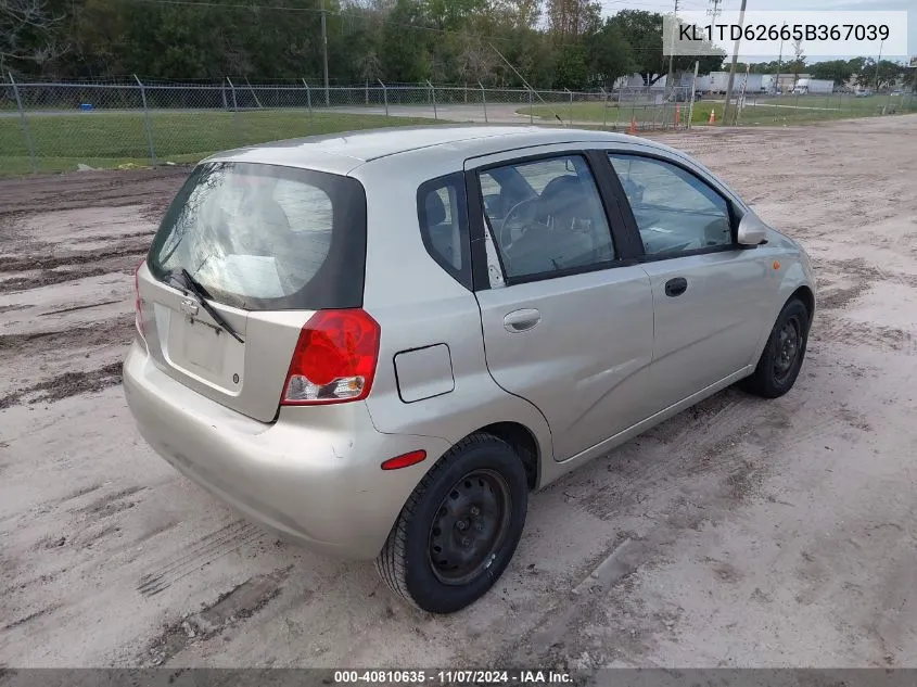 2005 Chevrolet Aveo Ls VIN: KL1TD62665B367039 Lot: 40810635