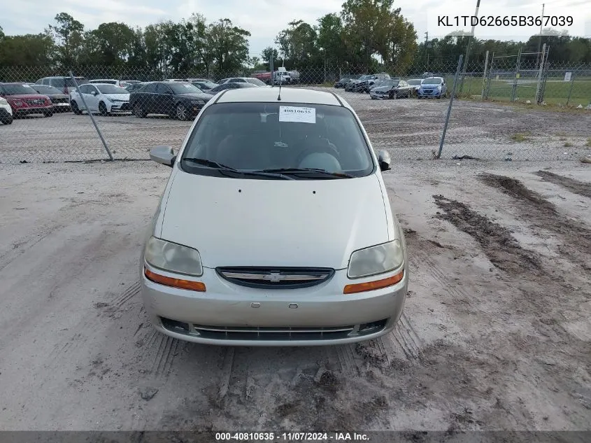 2005 Chevrolet Aveo Ls VIN: KL1TD62665B367039 Lot: 40810635