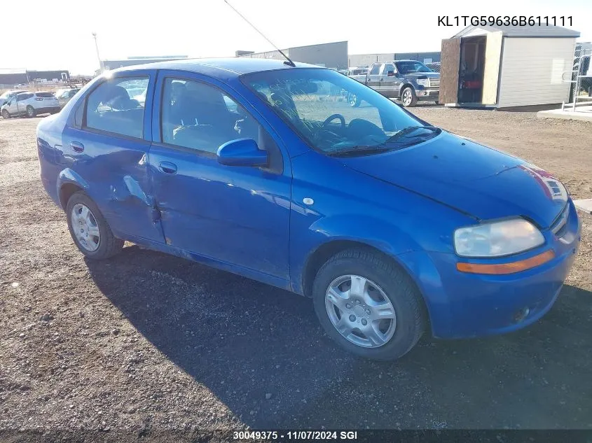 2006 Chevrolet Aveo Lt VIN: KL1TG59636B611111 Lot: 30049375