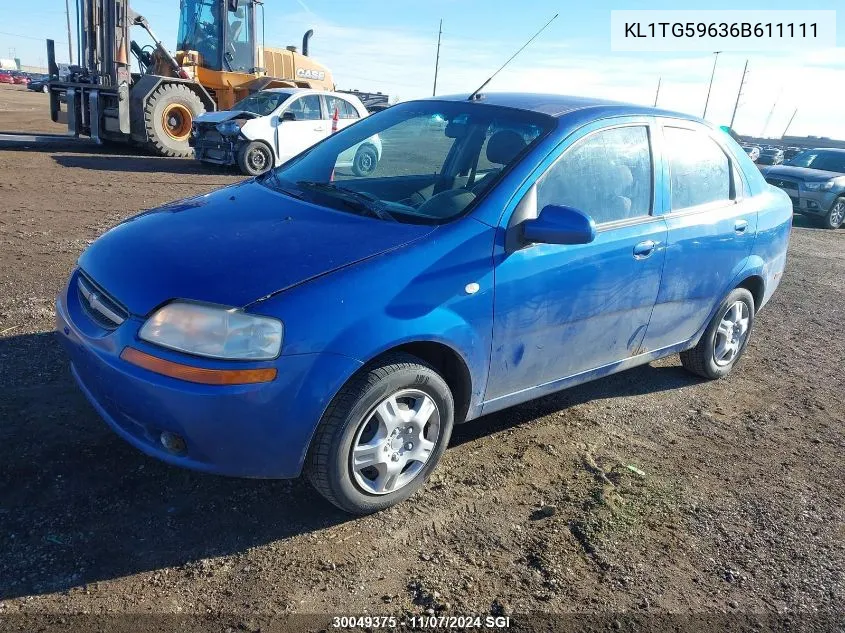 2006 Chevrolet Aveo Lt VIN: KL1TG59636B611111 Lot: 30049375