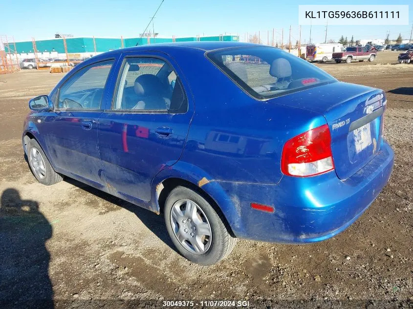 2006 Chevrolet Aveo Lt VIN: KL1TG59636B611111 Lot: 30049375