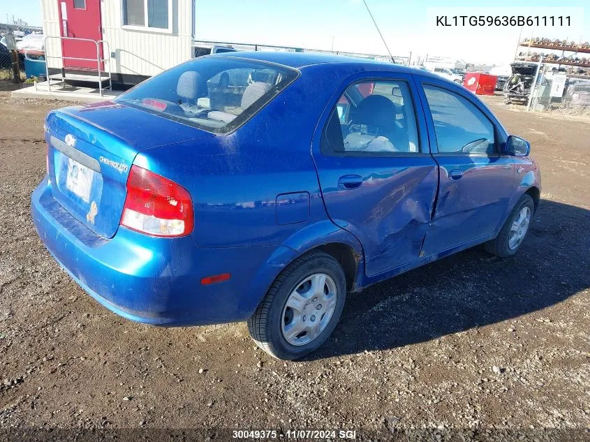 2006 Chevrolet Aveo Lt VIN: KL1TG59636B611111 Lot: 30049375