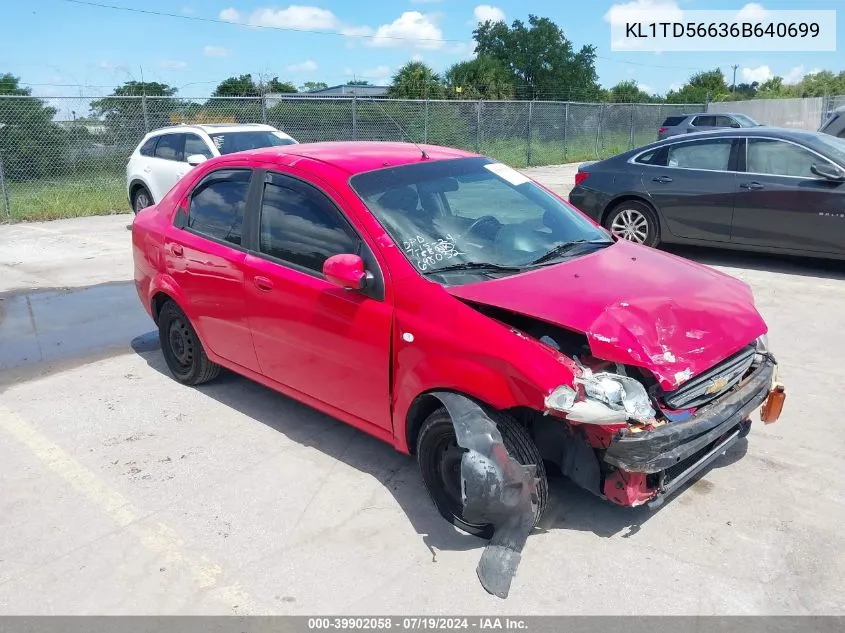 2006 Chevrolet Aveo Ls VIN: KL1TD56636B640699 Lot: 39902058