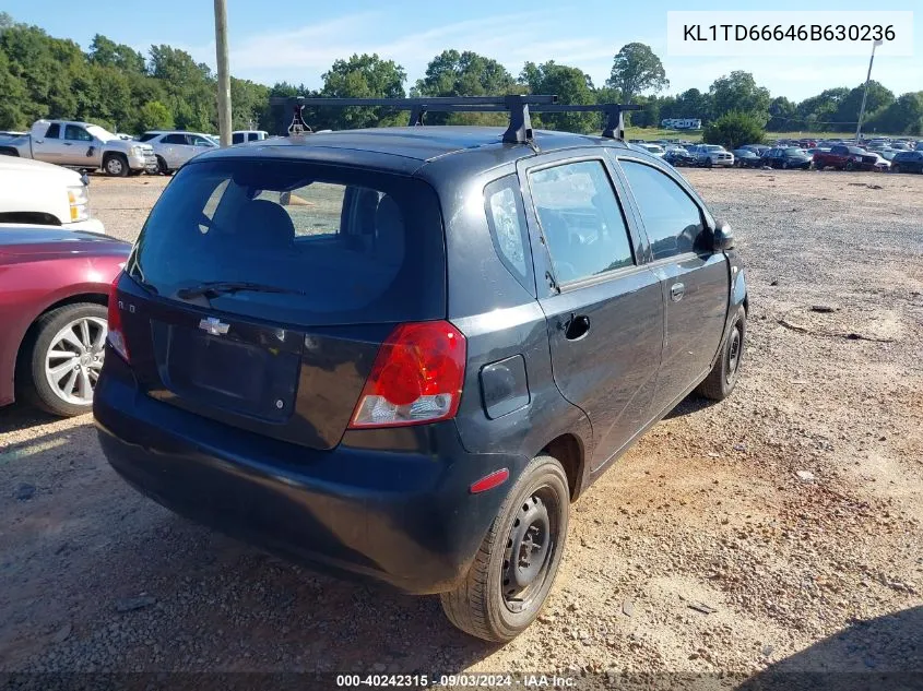 2006 Chevrolet Aveo Special Value VIN: KL1TD66646B630236 Lot: 40242315