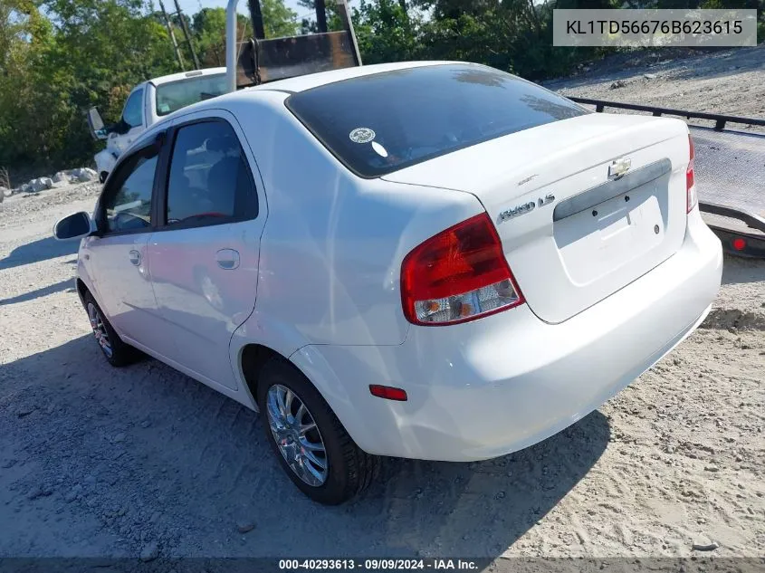 2006 Chevrolet Aveo Ls VIN: KL1TD56676B623615 Lot: 40293613