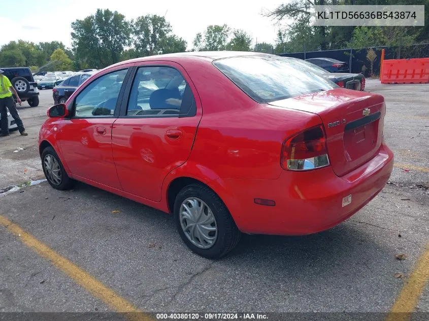 2006 Chevrolet Aveo Ls VIN: KL1TD56636B543874 Lot: 40380120