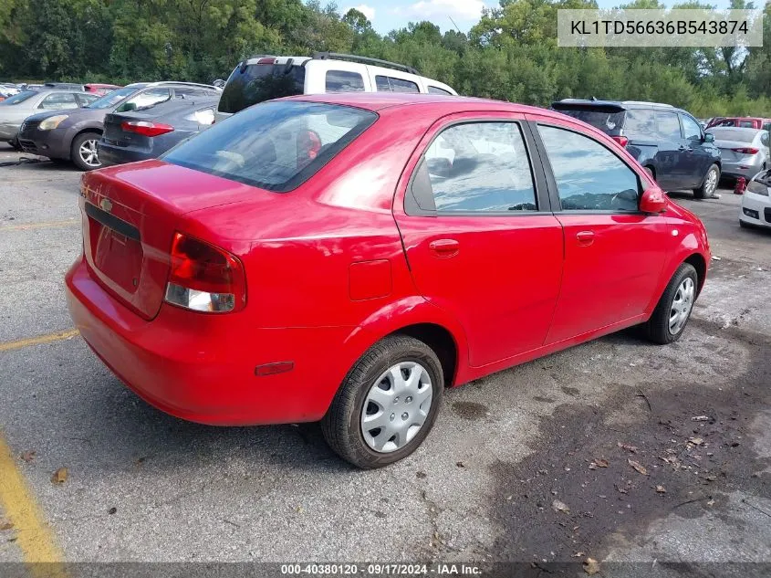 2006 Chevrolet Aveo Ls VIN: KL1TD56636B543874 Lot: 40380120