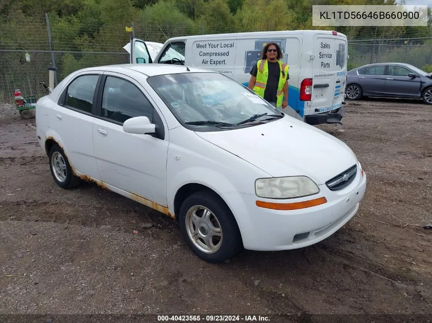 2006 Chevrolet Aveo Ls VIN: KL1TD56646B660900 Lot: 40423565