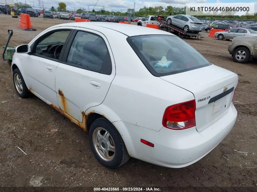 2006 Chevrolet Aveo Ls VIN: KL1TD56646B660900 Lot: 40423565