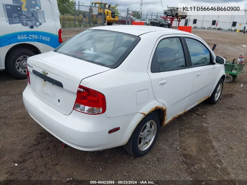 2006 Chevrolet Aveo Ls VIN: KL1TD56646B660900 Lot: 40423565