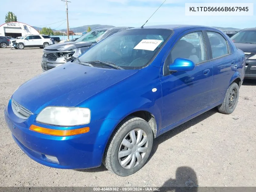 2006 Chevrolet Aveo Ls VIN: KL1TD56666B667945 Lot: 40469362