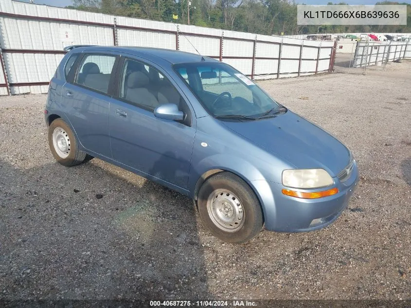 2006 Chevrolet Aveo Ls VIN: KL1TD666X6B639636 Lot: 40687275