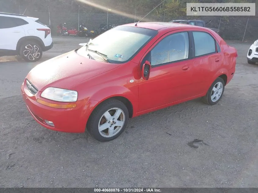 2006 Chevrolet Aveo Lt VIN: KL1TG56606B558582 Lot: 40688876