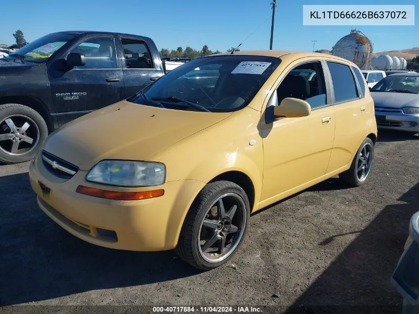 2006 Chevrolet Aveo Special Value VIN: KL1TD66626B637072 Lot: 40717884