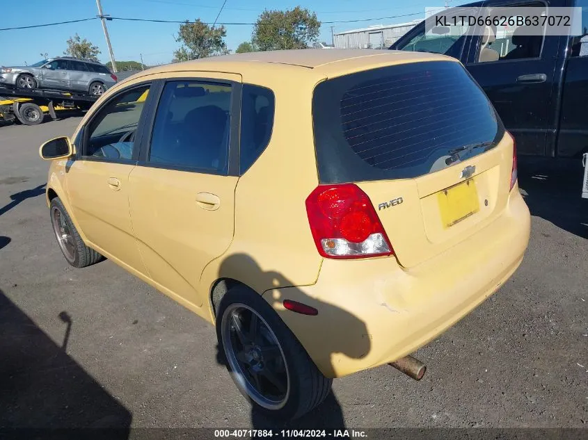 2006 Chevrolet Aveo Special Value VIN: KL1TD66626B637072 Lot: 40717884