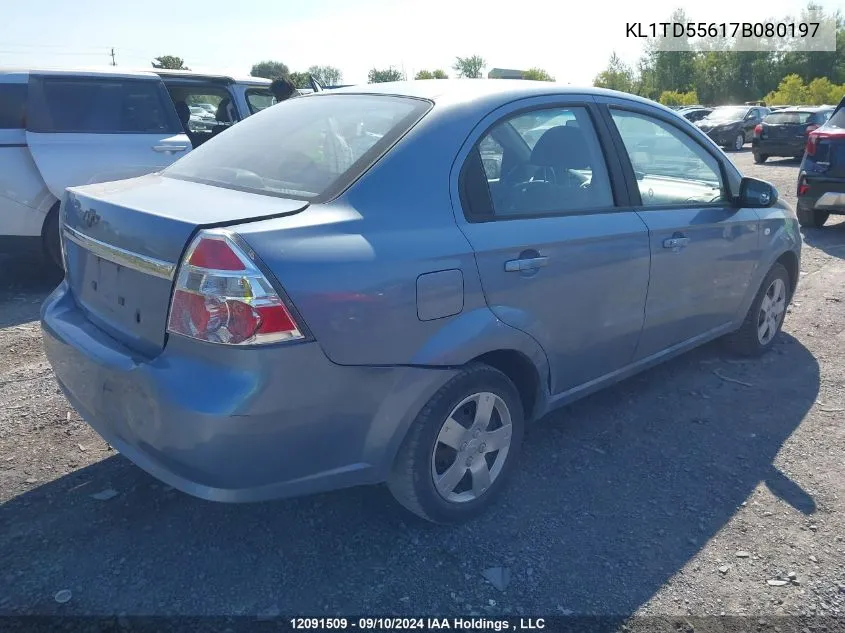 KL1TD55617B080197 2007 Chevrolet Aveo Ls