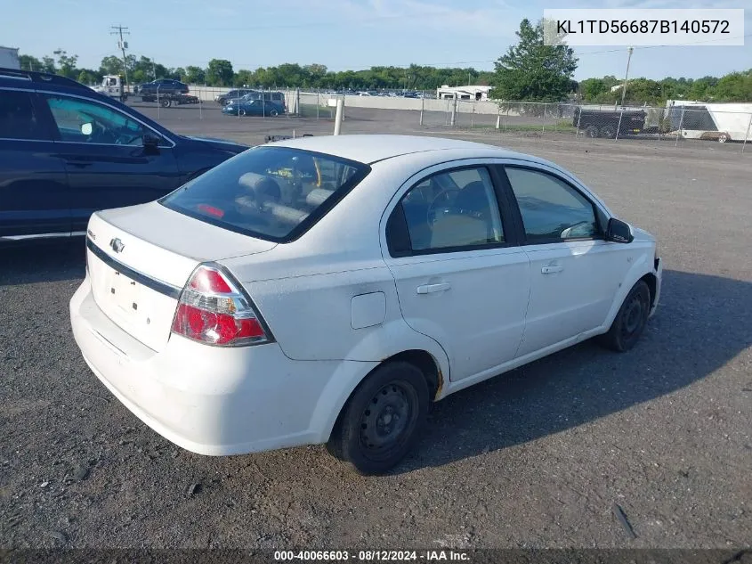 KL1TD56687B140572 2007 Chevrolet Aveo Ls