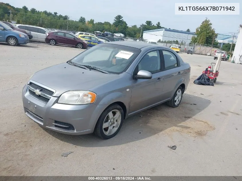 KL1TG566X7B071942 2007 Chevrolet Aveo Lt