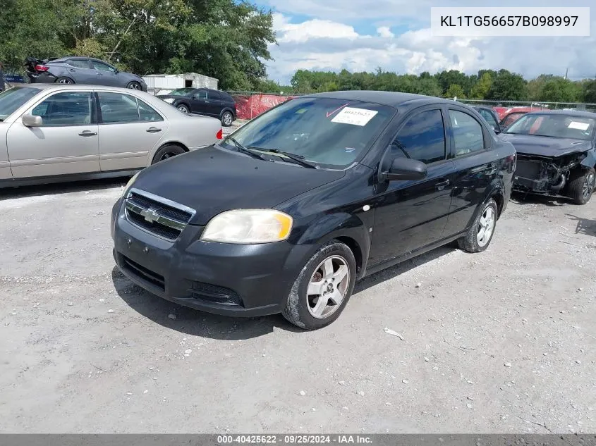 2007 Chevrolet Aveo Lt VIN: KL1TG56657B098997 Lot: 40425622