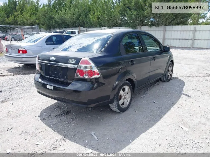 2007 Chevrolet Aveo Lt VIN: KL1TG56657B098997 Lot: 40425622