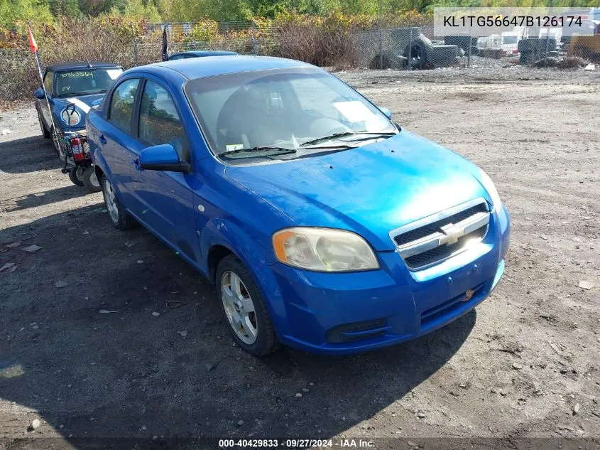 2007 Chevrolet Aveo Lt VIN: KL1TG56647B126174 Lot: 40429833