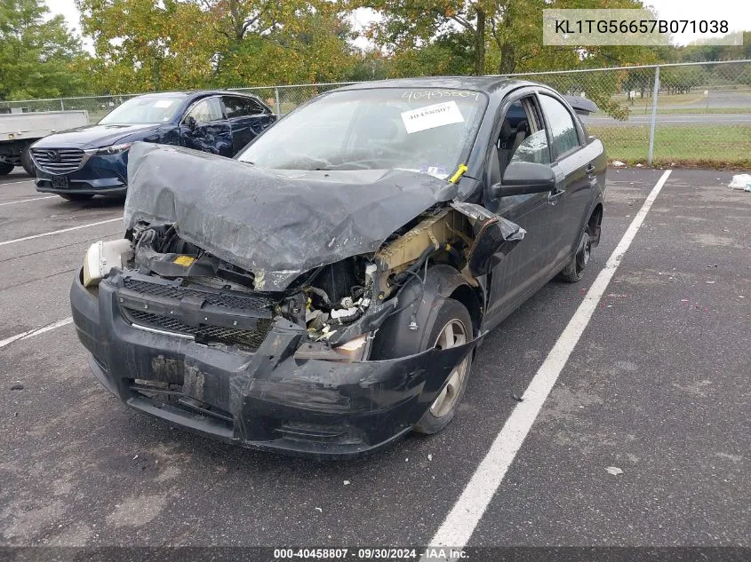 2007 Chevrolet Aveo Lt VIN: KL1TG56657B071038 Lot: 40458807