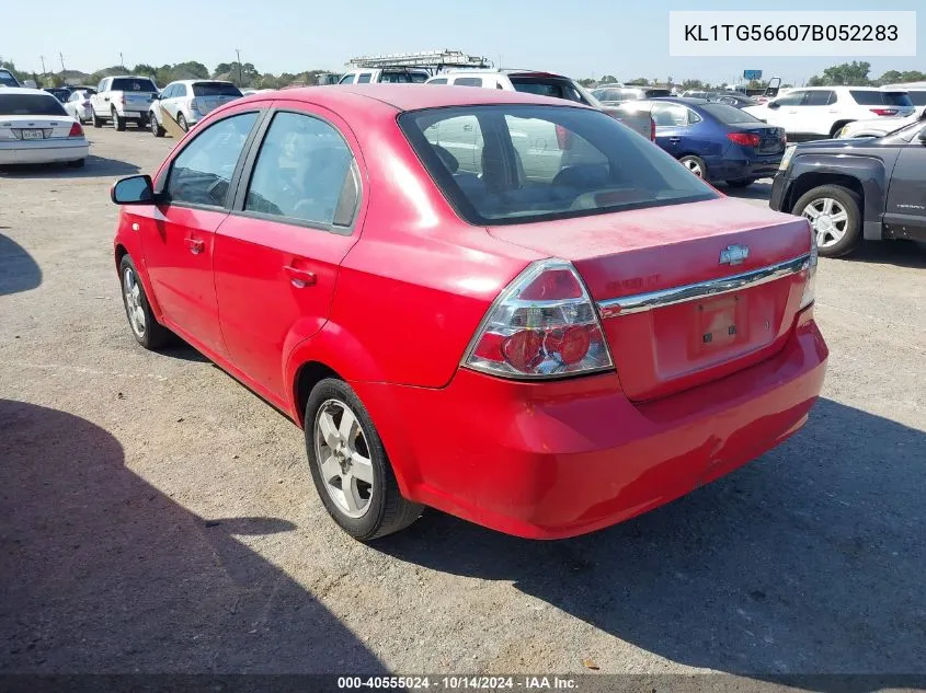 2007 Chevrolet Aveo Lt VIN: KL1TG56607B052283 Lot: 40555024