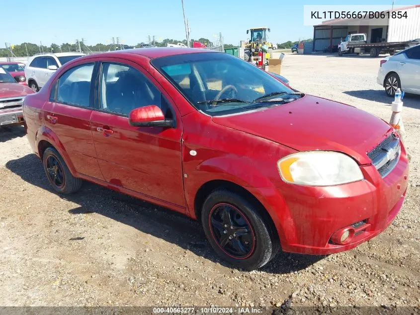 2007 Chevrolet Aveo Ls VIN: KL1TD56667B061854 Lot: 40563277