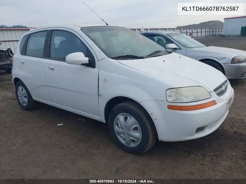 2007 Chevrolet Aveo 5 Special Value VIN: KL1TD66607B762587 Lot: 40570593