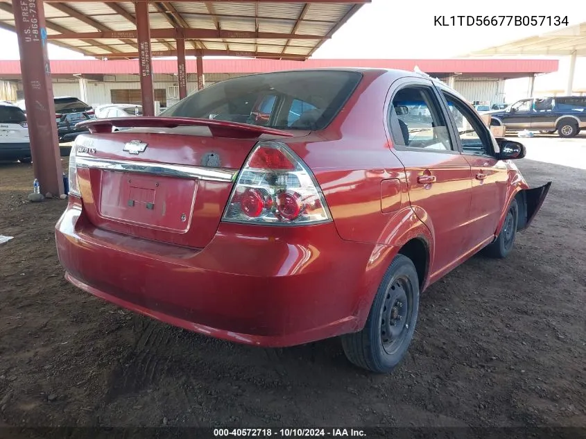 2007 Chevrolet Aveo Ls VIN: KL1TD56677B057134 Lot: 40572718