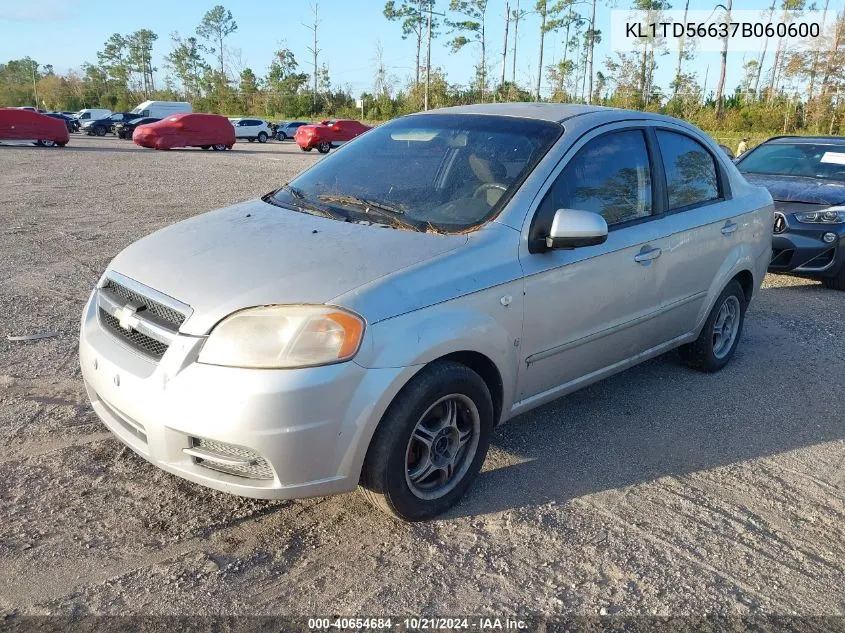 2007 Chevrolet Aveo Ls VIN: KL1TD56637B060600 Lot: 40654684