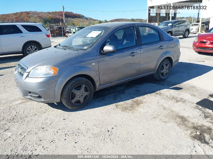 2007 Chevrolet Aveo Ls VIN: KL1TD56687B188332 Lot: 40691328