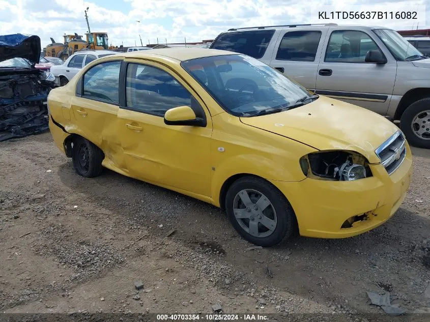 2007 Chevrolet Aveo Ls VIN: KL1TD56637B116082 Lot: 40703354