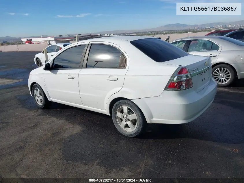 2007 Chevrolet Aveo Lt VIN: KL1TG56617B036867 Lot: 40720217